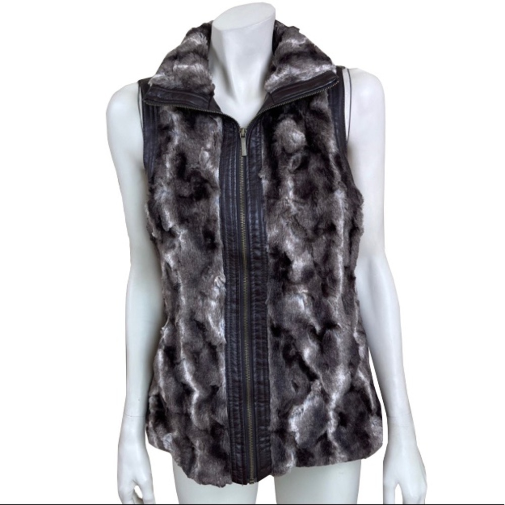 Go Coco Faux Fur and‎ Faux Leather Vest